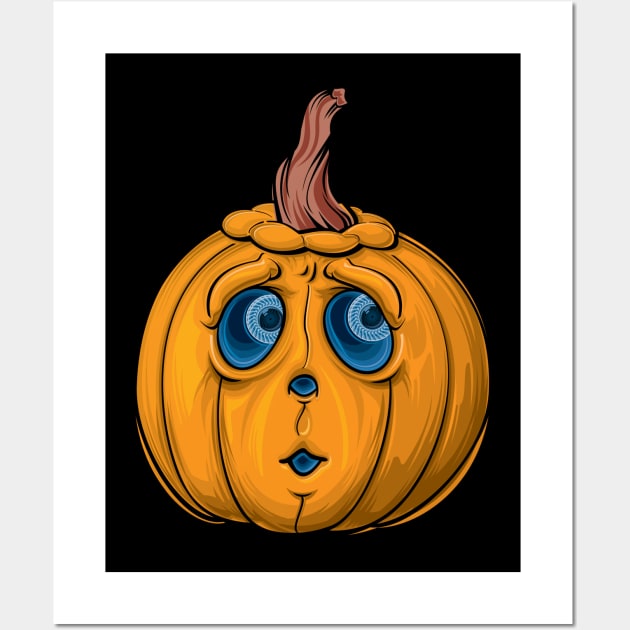 Scared Jack O Lantern - Halloween 2019 Wall Art by OfficialTeeDreams